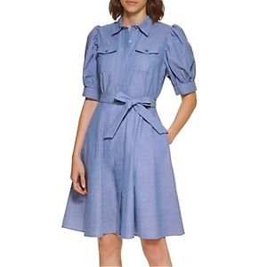 Calvin Klein Chambray A-Line Dress
